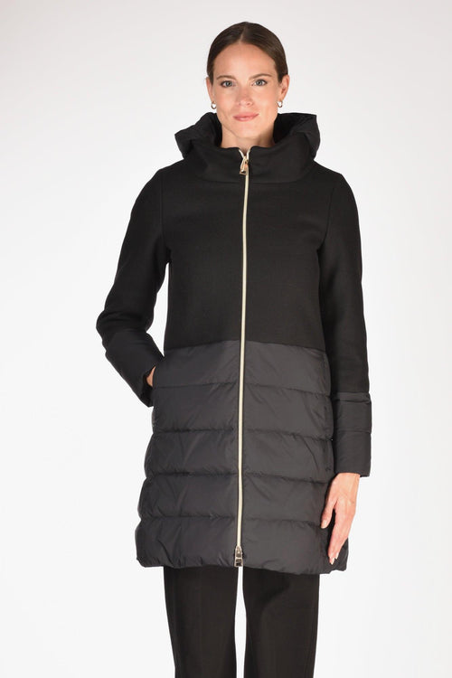 Piumino Bitessuto Nero Donna