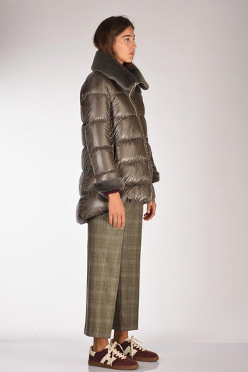 Piumino Faux Fur Grigio Scuro Donna - 4