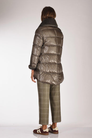 Piumino Faux Fur Grigio Scuro Donna - 5