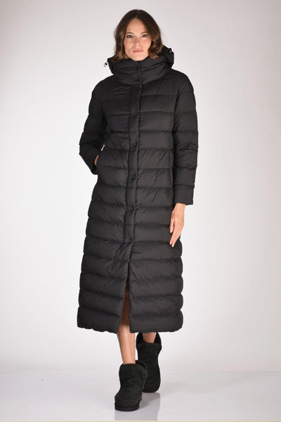 Piumino Lungo Nero Donna