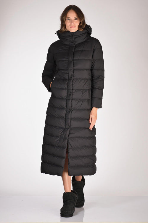 Piumino Lungo Nero Donna