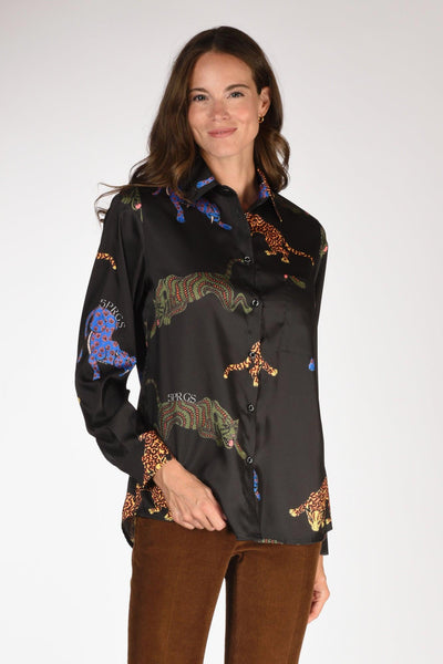 Camicia Stampata Nero Donna