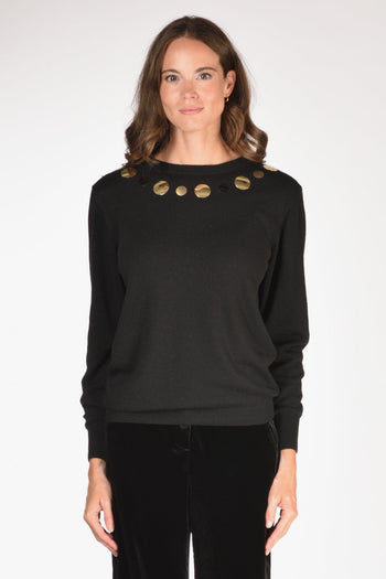Maglia Pois Nero Donna - 2