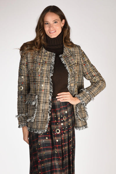 Cappotto Galles Beige/nero/multicolore Donna