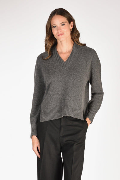Maglia V Grigio Donna
