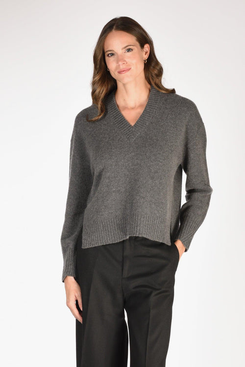 Maglia V Grigio Donna