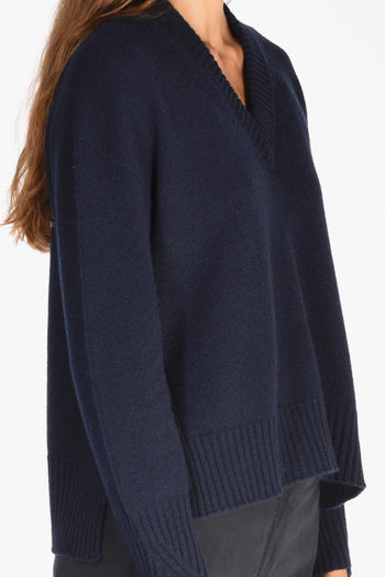 Maglia V Blu Donna - 3