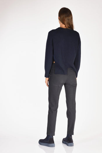 Maglia V Blu Donna - 5