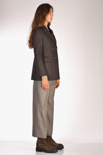 1901 Giacca Doppiopetto Marrone Donna - 4
