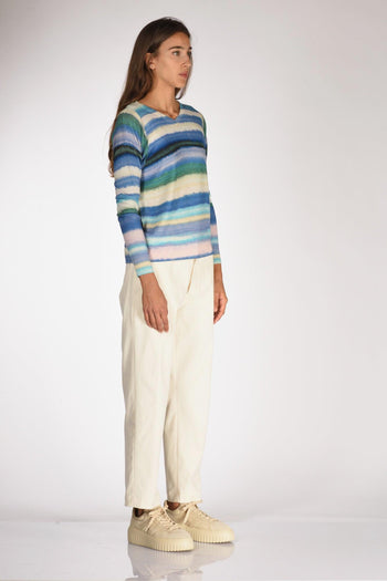 Maglia Stampata Azzurro/bianco Donna - 4