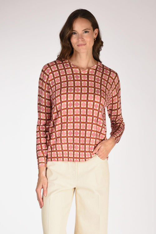 Maglia Stampata Rosa/bianco/multicolor Donna