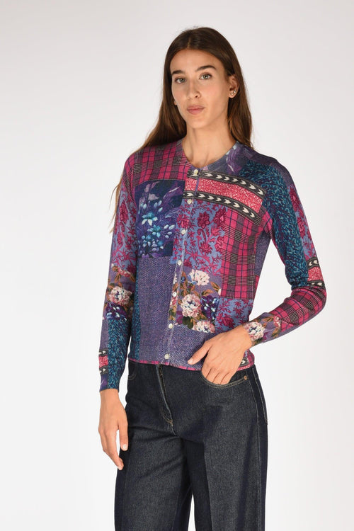 Maglia Stampata Fucsia/viola Donna