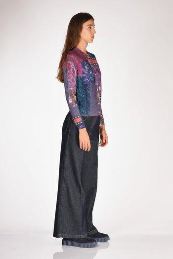 Maglia Stampata Fucsia/viola Donna - 4