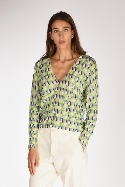 Maglia Stampata Verde/azzurro Donna