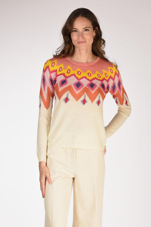 Maglia Stampata Bianco/rosa Donna