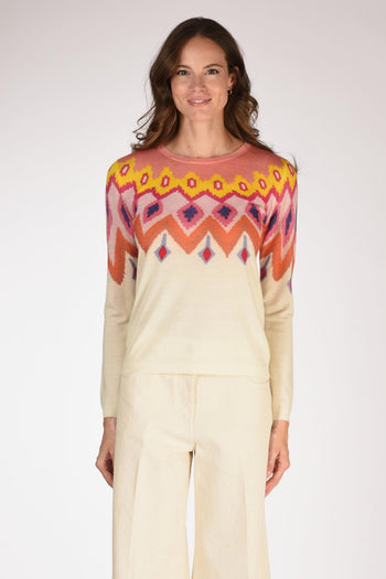 Maglia Stampata Bianco/rosa Donna - 2