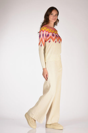 Maglia Stampata Bianco/rosa Donna - 4