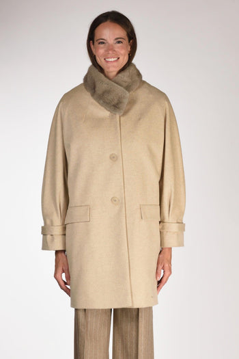 Cappotto Fur Beige Donna - 2