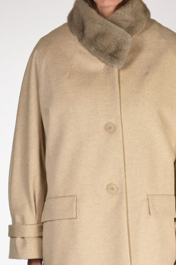 Cappotto Fur Beige Donna - 3