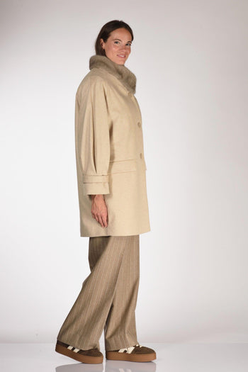 Cappotto Fur Beige Donna - 4