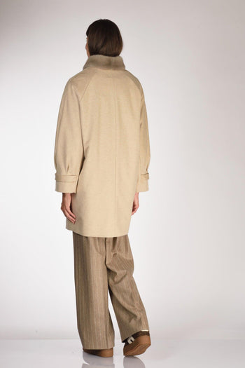 Cappotto Fur Beige Donna - 5