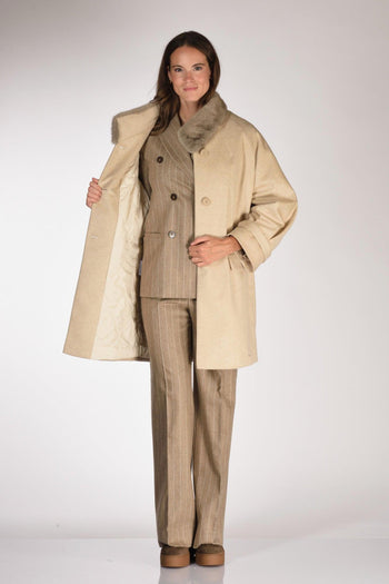 Cappotto Fur Beige Donna - 6
