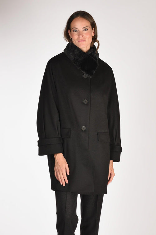 Cappotto Ecofur Nero Donna