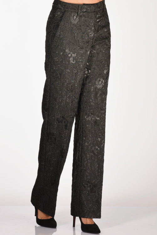 Pantalone Broccato Nero Donna