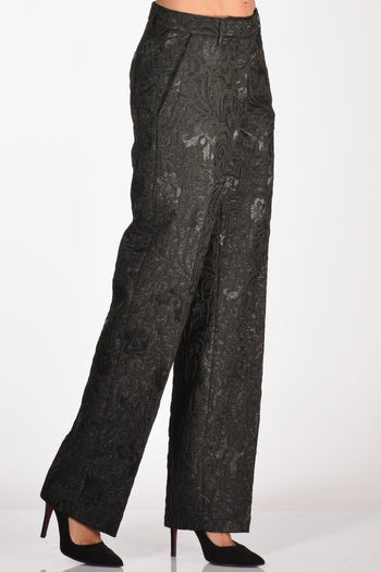 Pantalone Broccato Nero Donna - 4