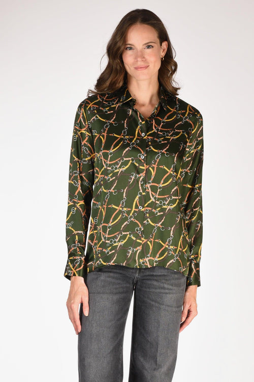 Camicia Stampata Verde Donna