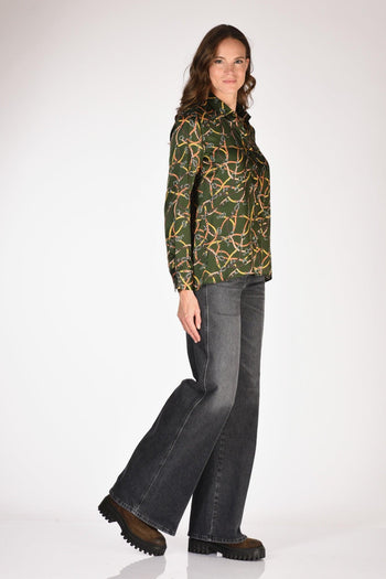 Camicia Stampata Verde Donna - 4
