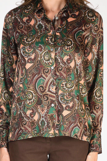Camicia Stampata Verde/multicolor Donna - 3