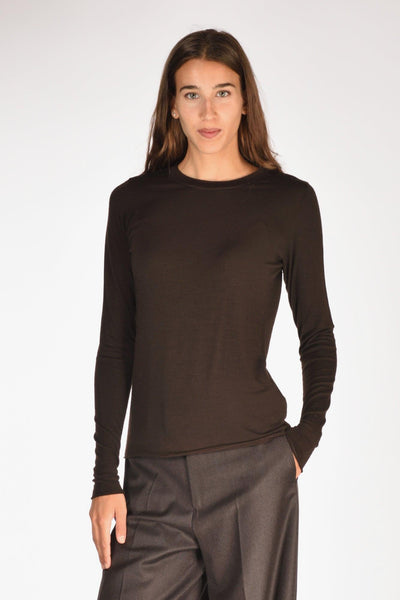 Tshirt Maglia Marrone Donna