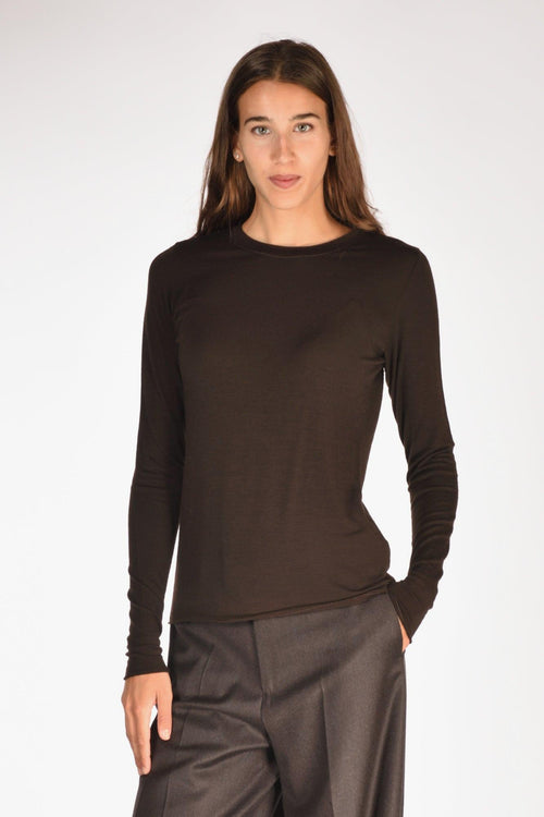 Tshirt Maglia Marrone Donna