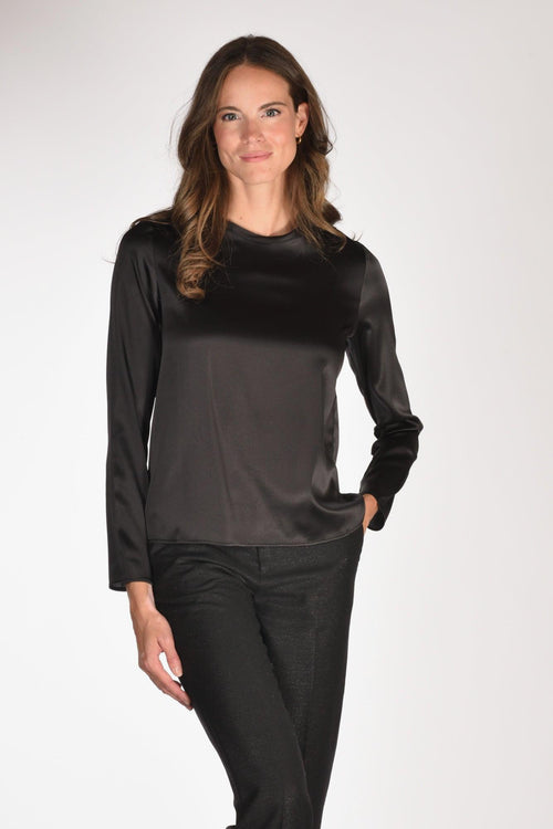 Camicia Seta Nero Donna