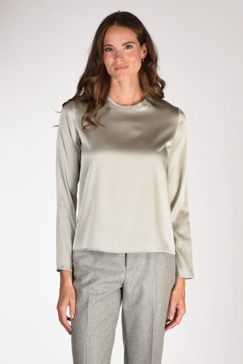 Camicia Seta Grigio Chiaro Donna
