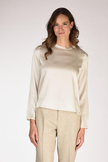 Camicia Seta Bianco Latte Donna - 2
