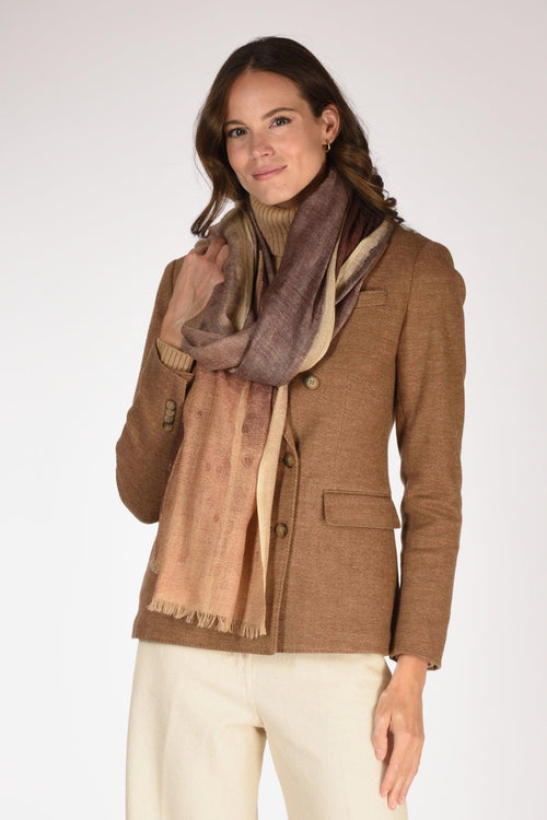 Sciarpa Stampata Marrone Donna