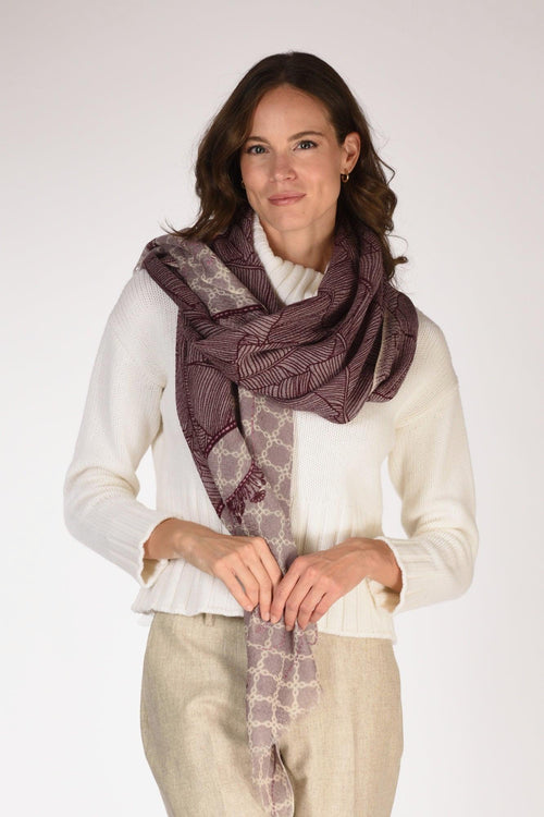 Sciarpa Stampata Rosa/bordeaux Donna