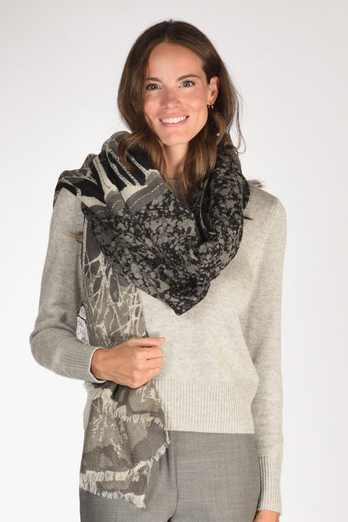 Sciarpa Stampata Grigio/beige Donna