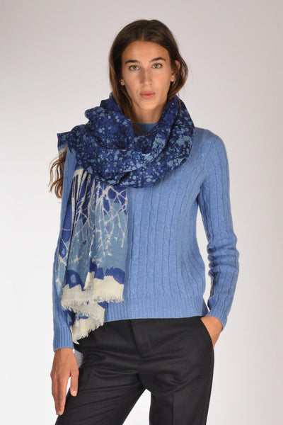 Sciarpa Stampata Azzurro/blu Donna