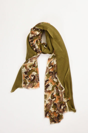Sciarpa Stampata Verde/marrone Donna - 2
