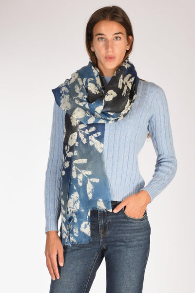 Sciarpa Stampata Blu/bianco Donna