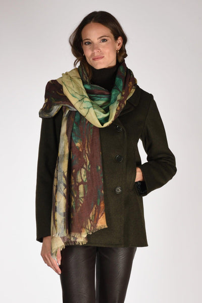 Sciarpa Stampata Verde/multicolor Donna