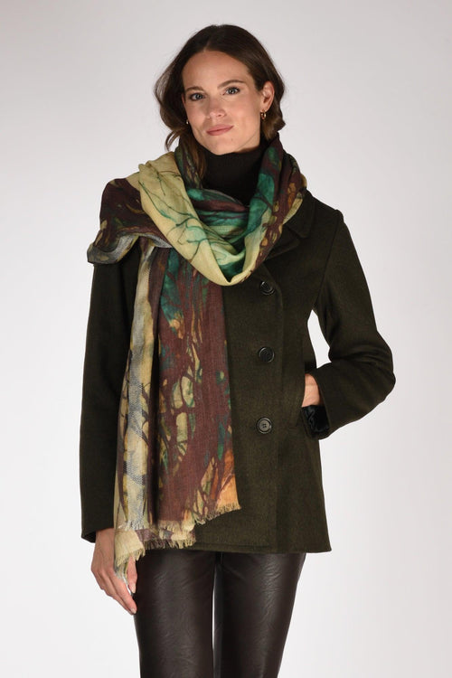Sciarpa Stampata Verde/multicolor Donna