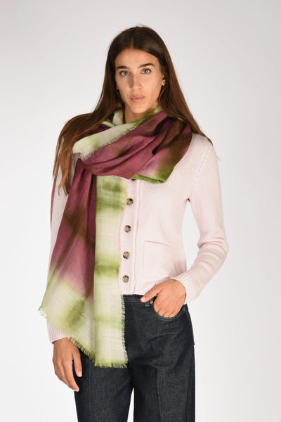 Sciarpa Stampata Viola/verde Donna