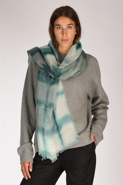 Sciarpa Stampata Azzurro/grigio Donna