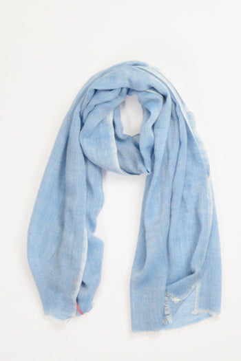 Sciarpa Stampata Blu Chiaro Donna - 2