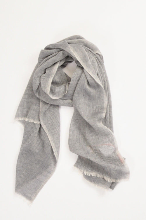 Sciarpa Stampata Blu Scuro Donna