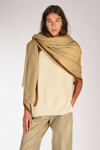 Sciarpa Stampata Beige Donna